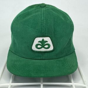 Vintage K-Products‎ Pioneer Seed Snapback Trucker Hat Corduroy Green USA